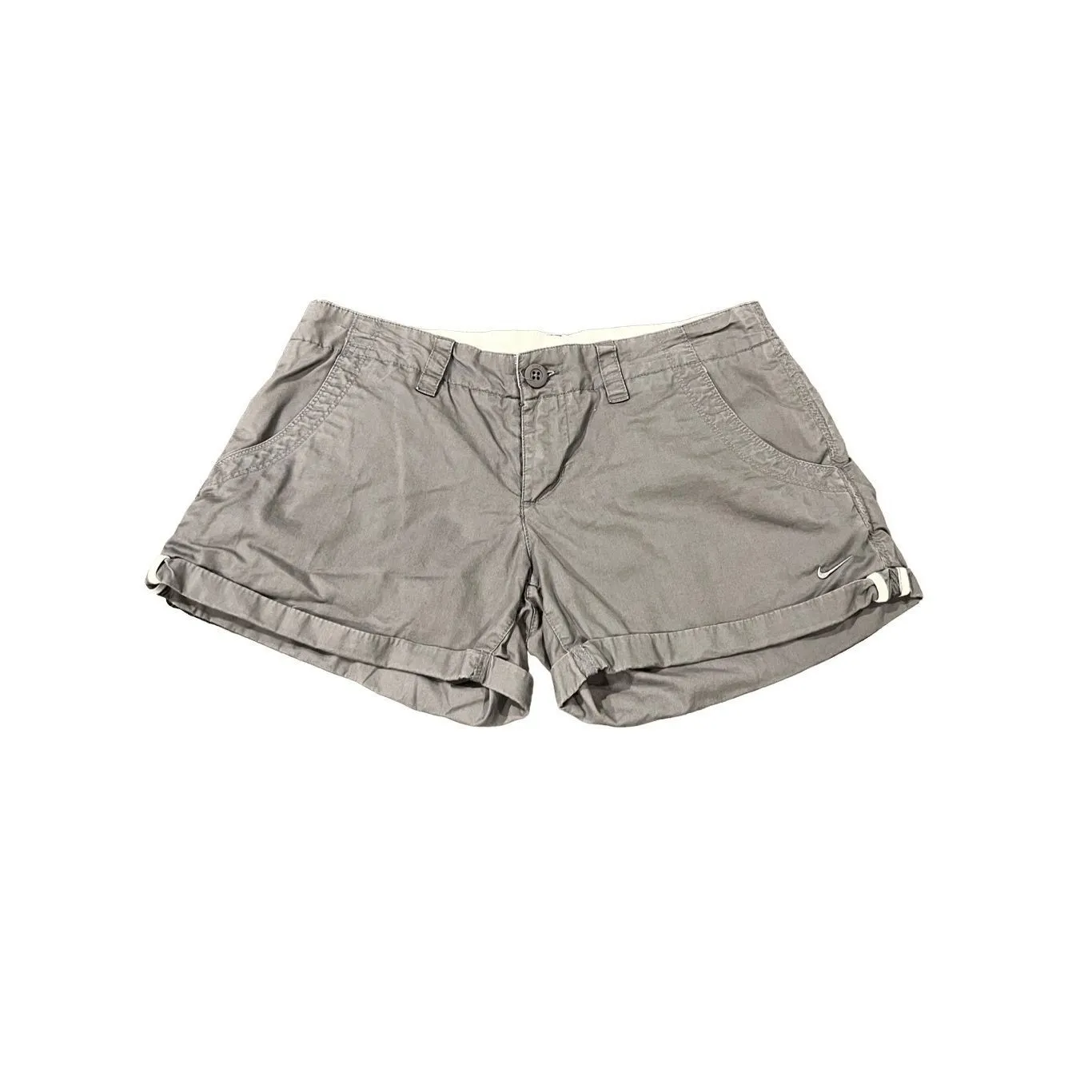 NIKE FABRIC LOGO EMBROIDERED JUNIOR SHORTS SIZE M - Image 4