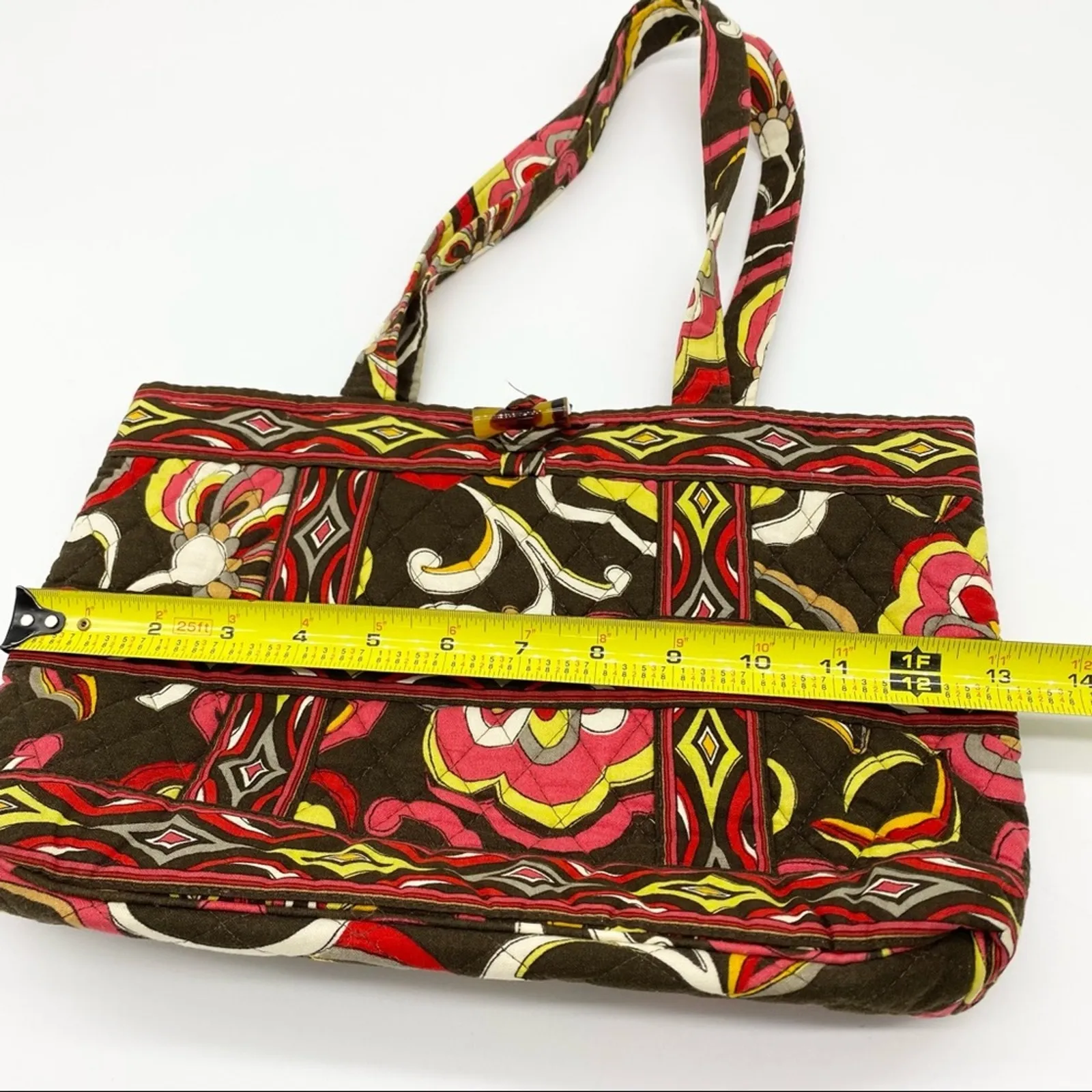 Vera Bradley  Puccini Retired Pattern Small Tote‎ Toggle Close Brown Abstract - Image 8