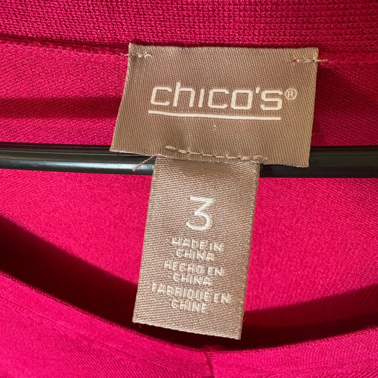 Chico's Women's‎ Pink V-Neck Long Sleeve Pullover Knit Sweater Size 3 - Image 2