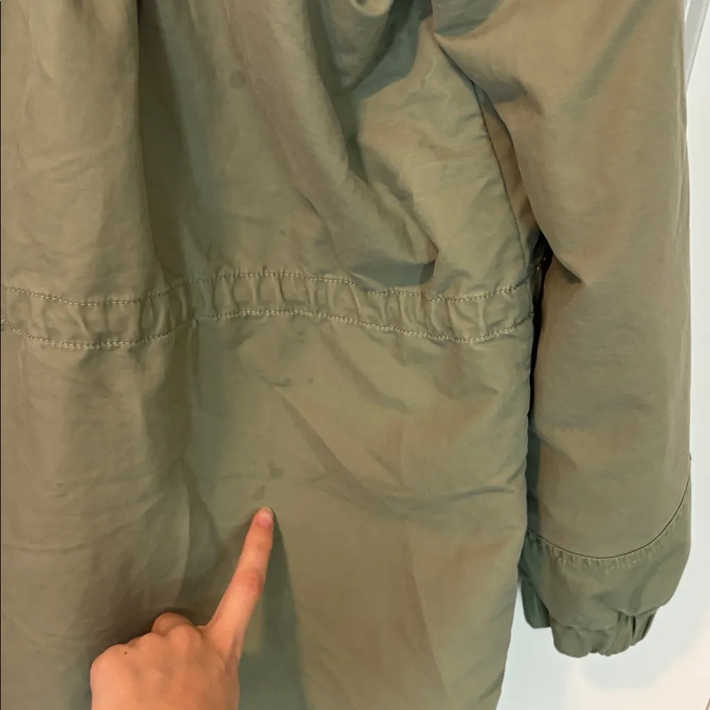 Adidas Originals Olive Green Winter Parka Jacket Military Army M Coat Women Size M - Image 13