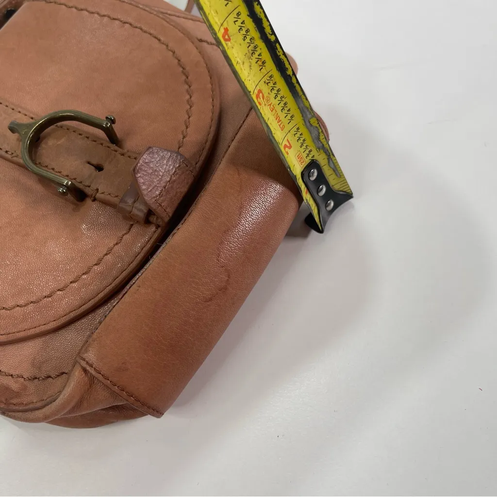 Lucky Brand Saddle Bag Leather Small Crossbody Shoulder Purse Tan Boho Western - Image 4