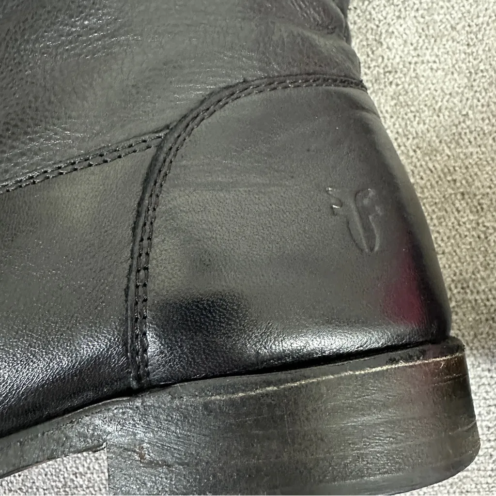 FRYE Shirley Black Leather Over the Knee Riding Boots Size 6.5 - Image 5