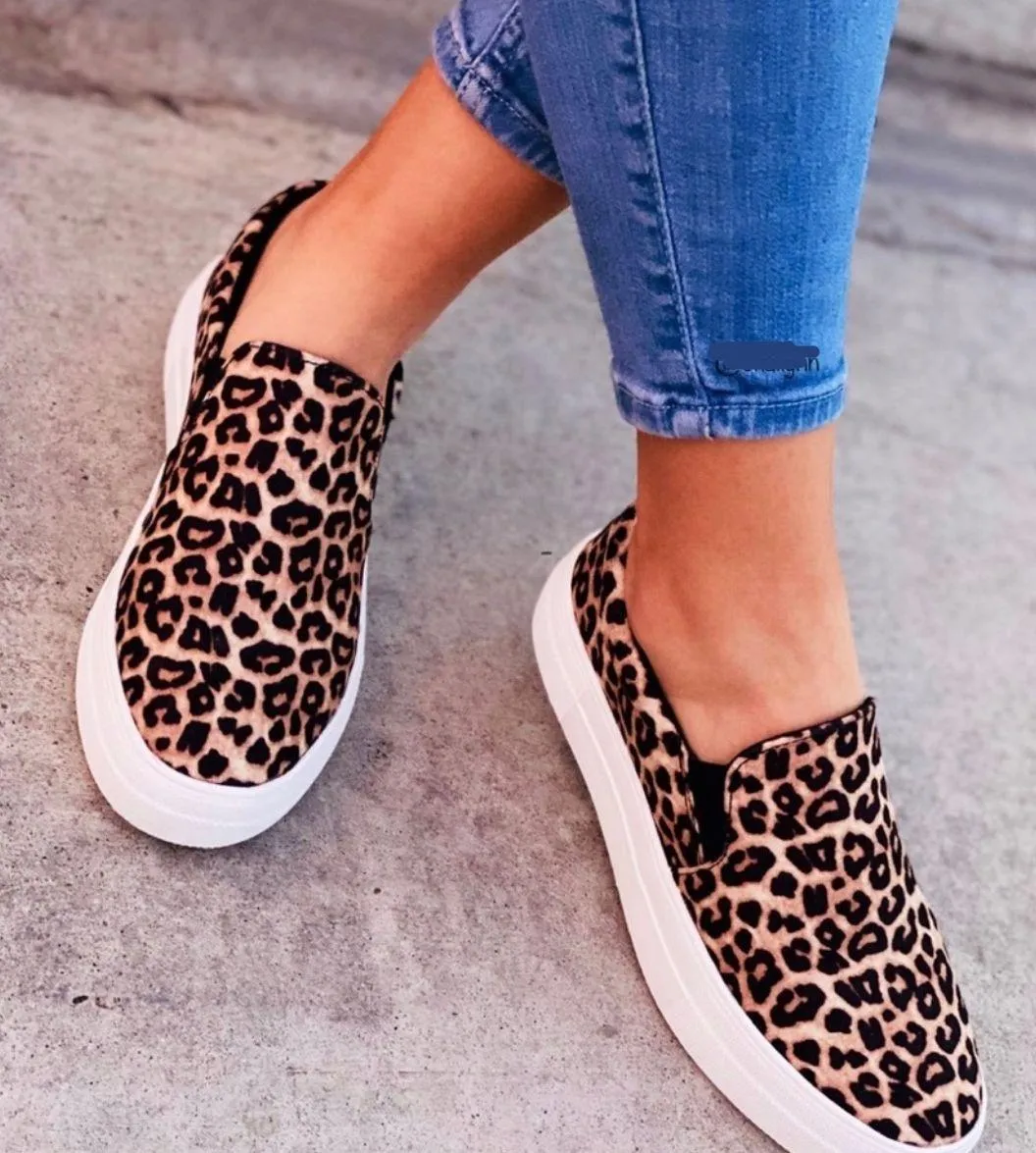 Leopard Slip On Sneakers Multi Size 5.5 - Image 2