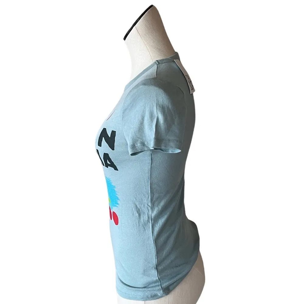 NWT Chaser Hotel Gran Canaria Graphic Tee T-shirt Blue Island Cherries XS - Image 3