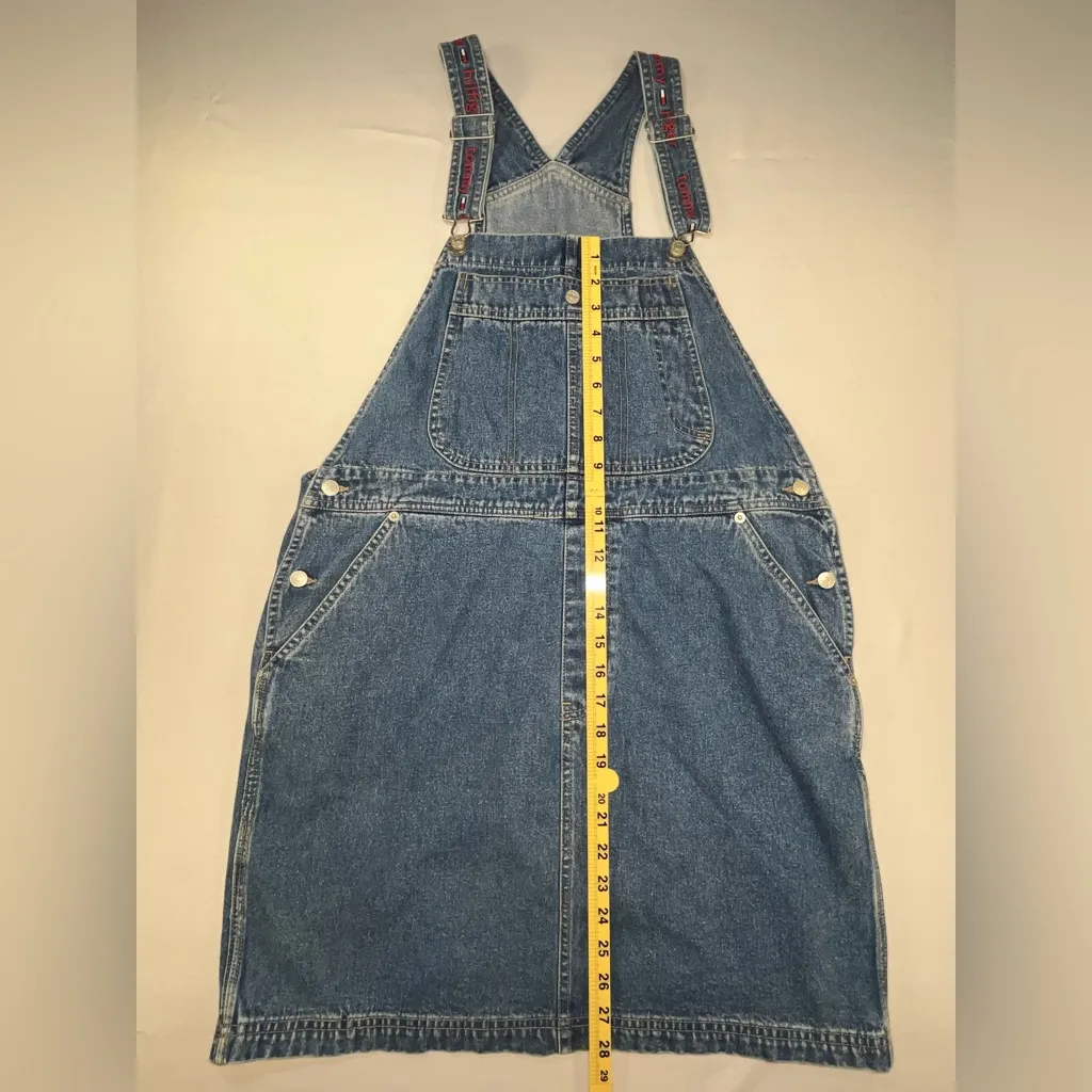 Tommy Hilfiger  Vintage Jean Jumper Denim Dress  Logo Spellout Straps Carpenter - Image 10