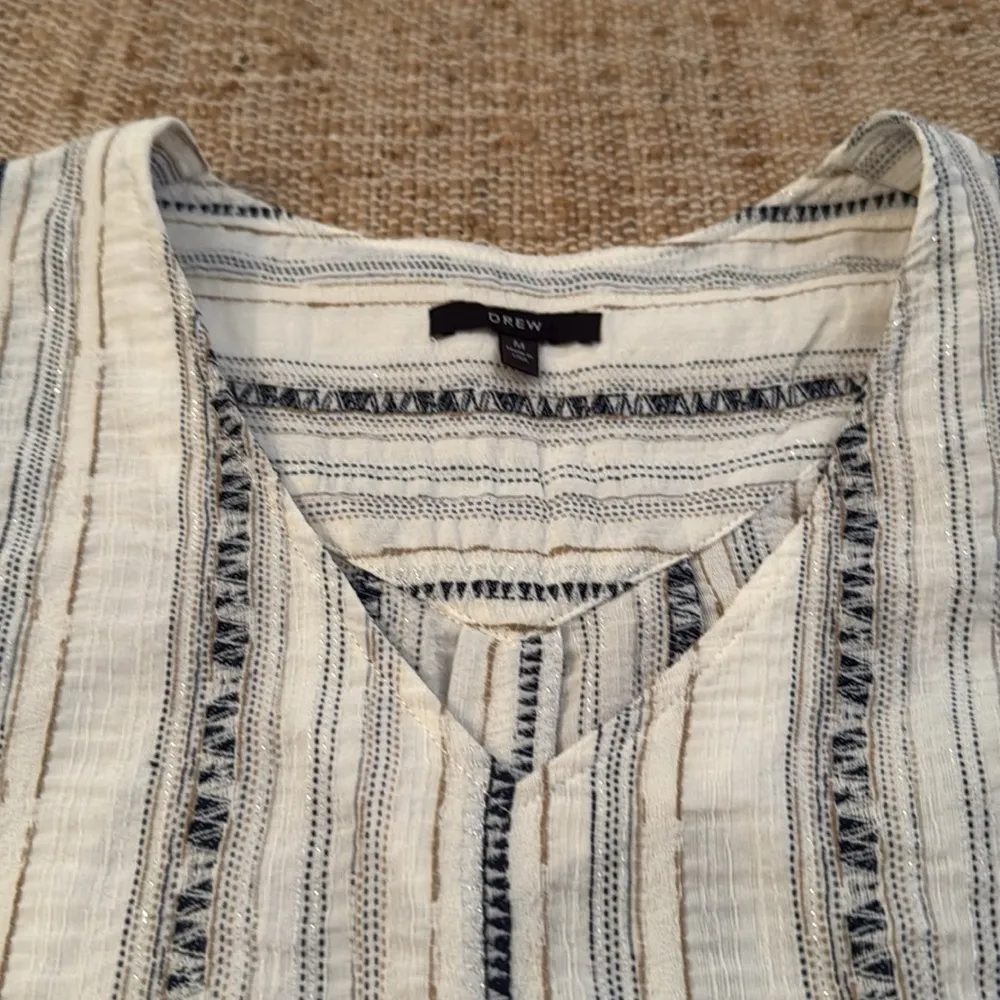 Drew Anthropologie Flowy Bell Sleeve Top Medium Stipe - Image 5