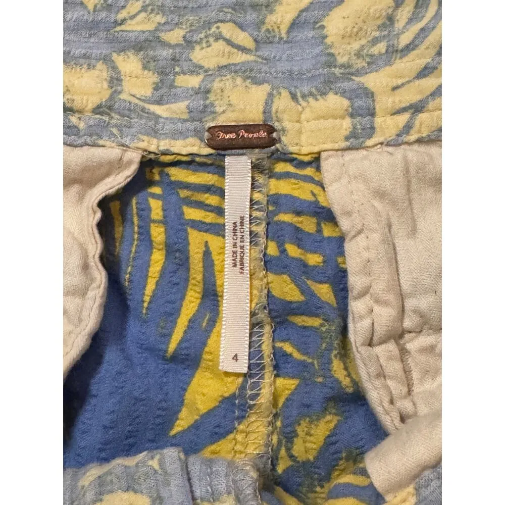 Free People Young Mango Combo Reverse Print Hawaiian Tropical Themed Shorts 4 - Image 4