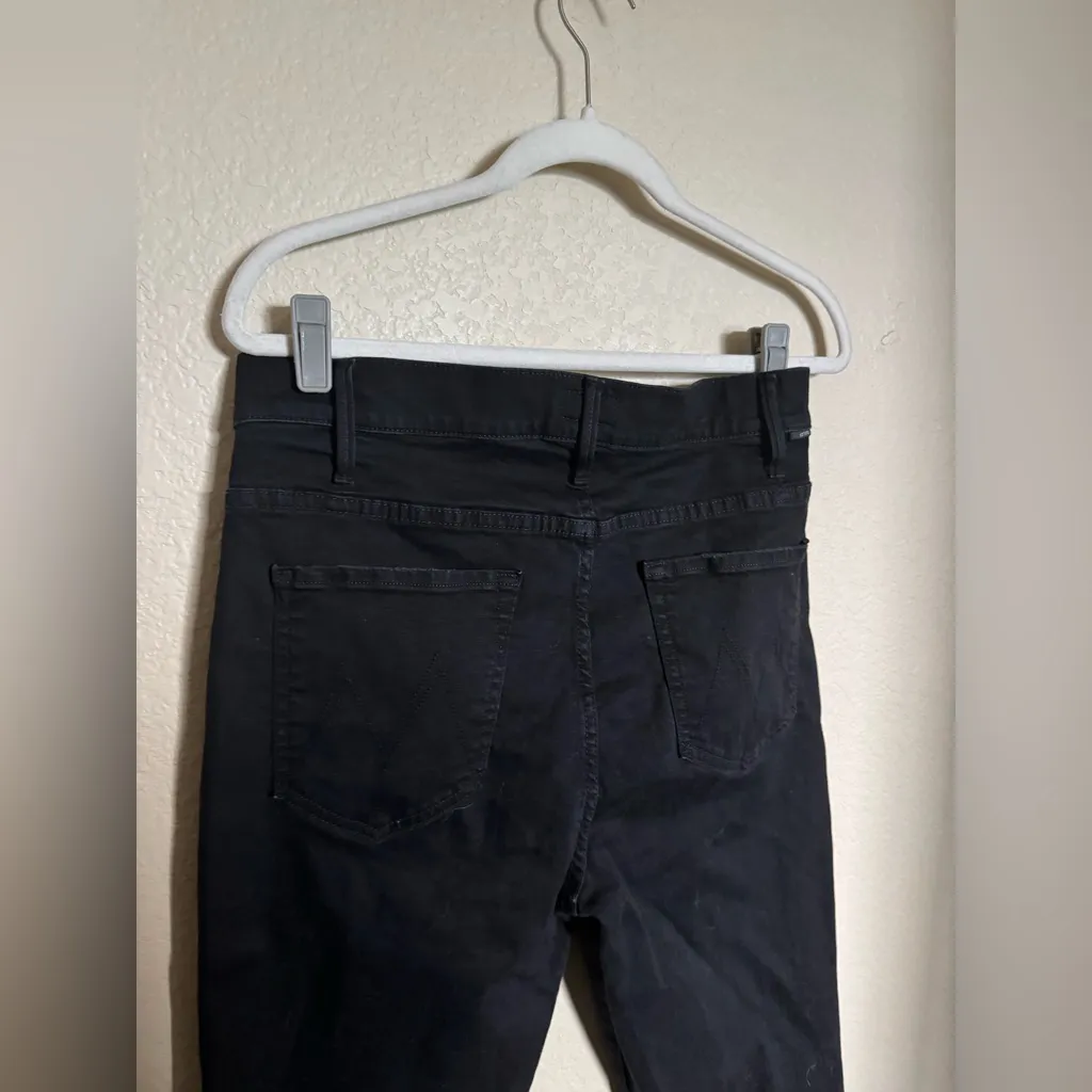 Mother The Hustler Ankle Fray Jeans Not Guilty Size 32‎ Black - Image 5