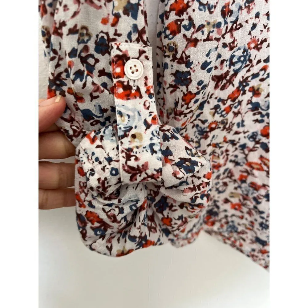 Joie floral blouse XS paisley cottagecore boho rustic farm prairie earthy cotton - Image 3