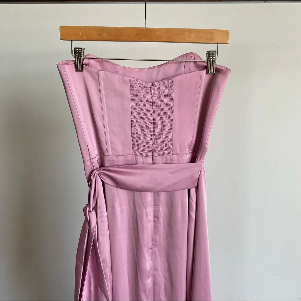 $415 NWT V. Chapman “June” Strapless Wrap Gown in Mauve Mist Sz 4 Pink - Image 6
