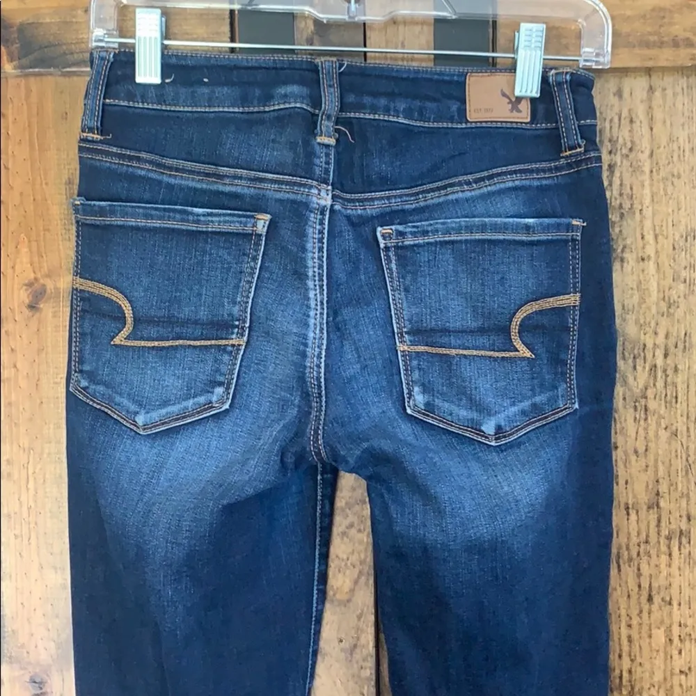 American eagle dark wash high rise jeans! - Image 6