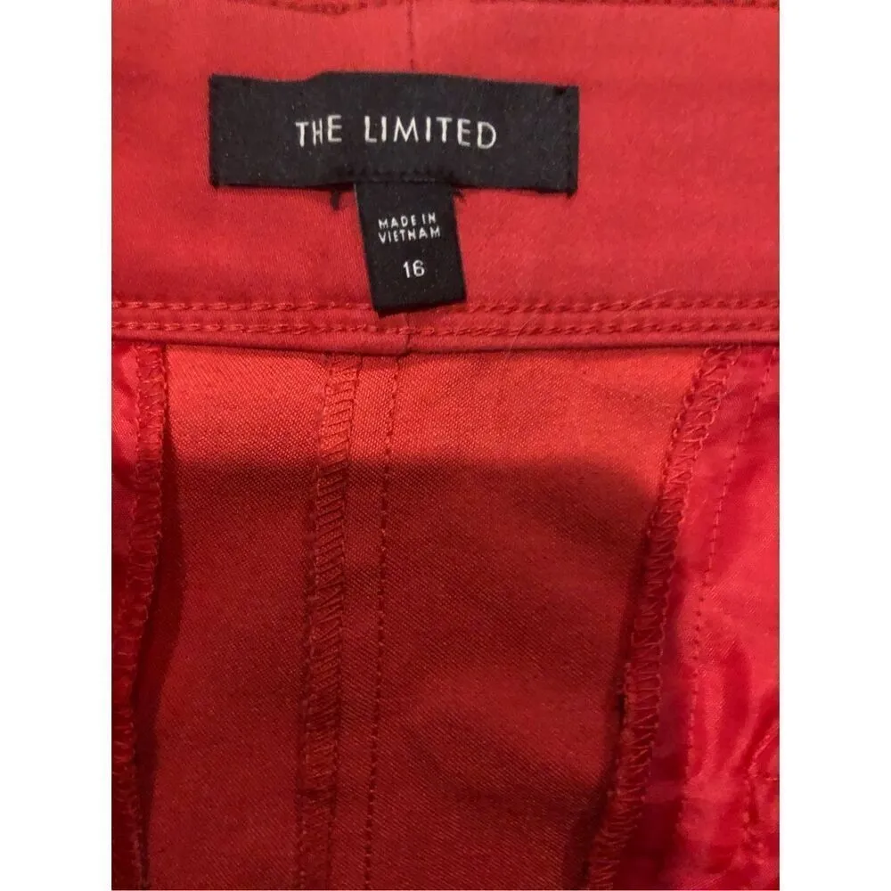 NWT Womens THE LIMITED Red Scalloped Hem Flat Front Dress Shorts Size 14 - Image 7