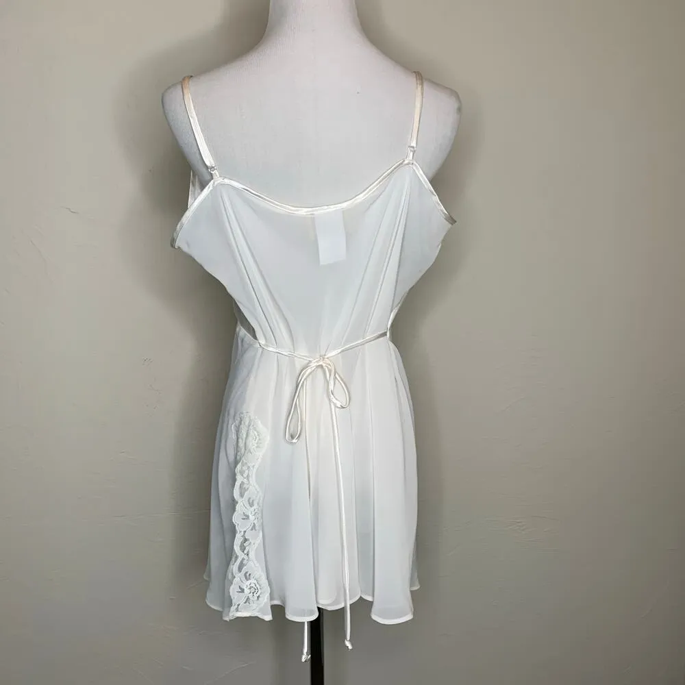 Expressions California Dynasthy Sheer Cream Neglige Chemise Sz XL - Image 2