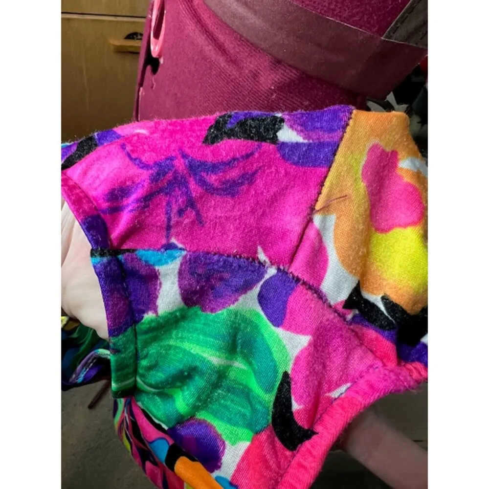 Lands end one piece swimsuit floral pink green orange bright - Image 11