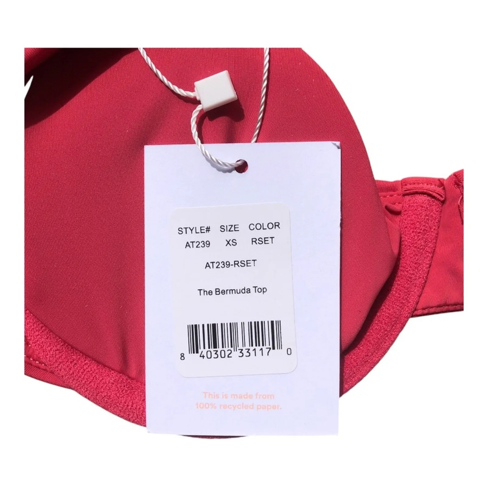 Andie NWT The Bermuda Flattering Scoop Neck Full Bust Support Top Cherry Red XS - Image 9