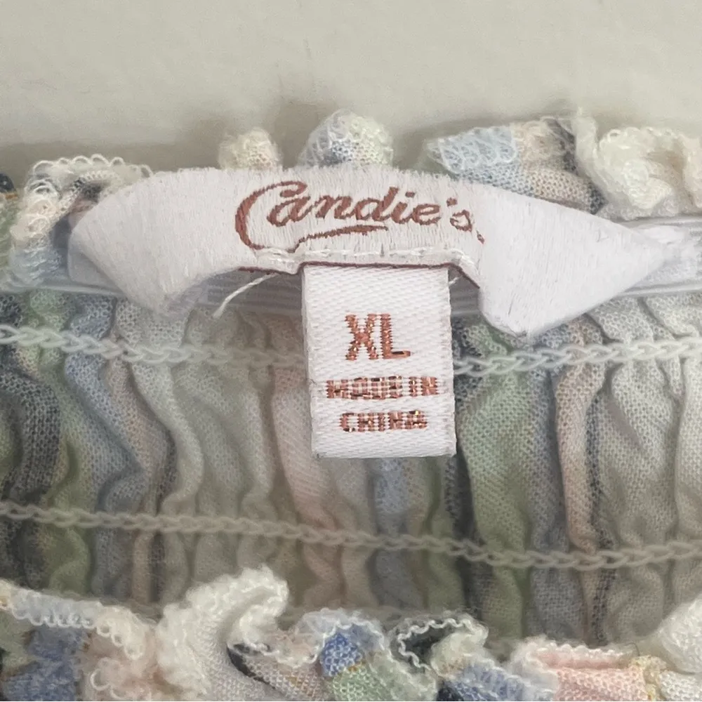 Women’s Candies Striped Smocked Long Sleeve Boho Peasant‎ Top Size XL - Image 2