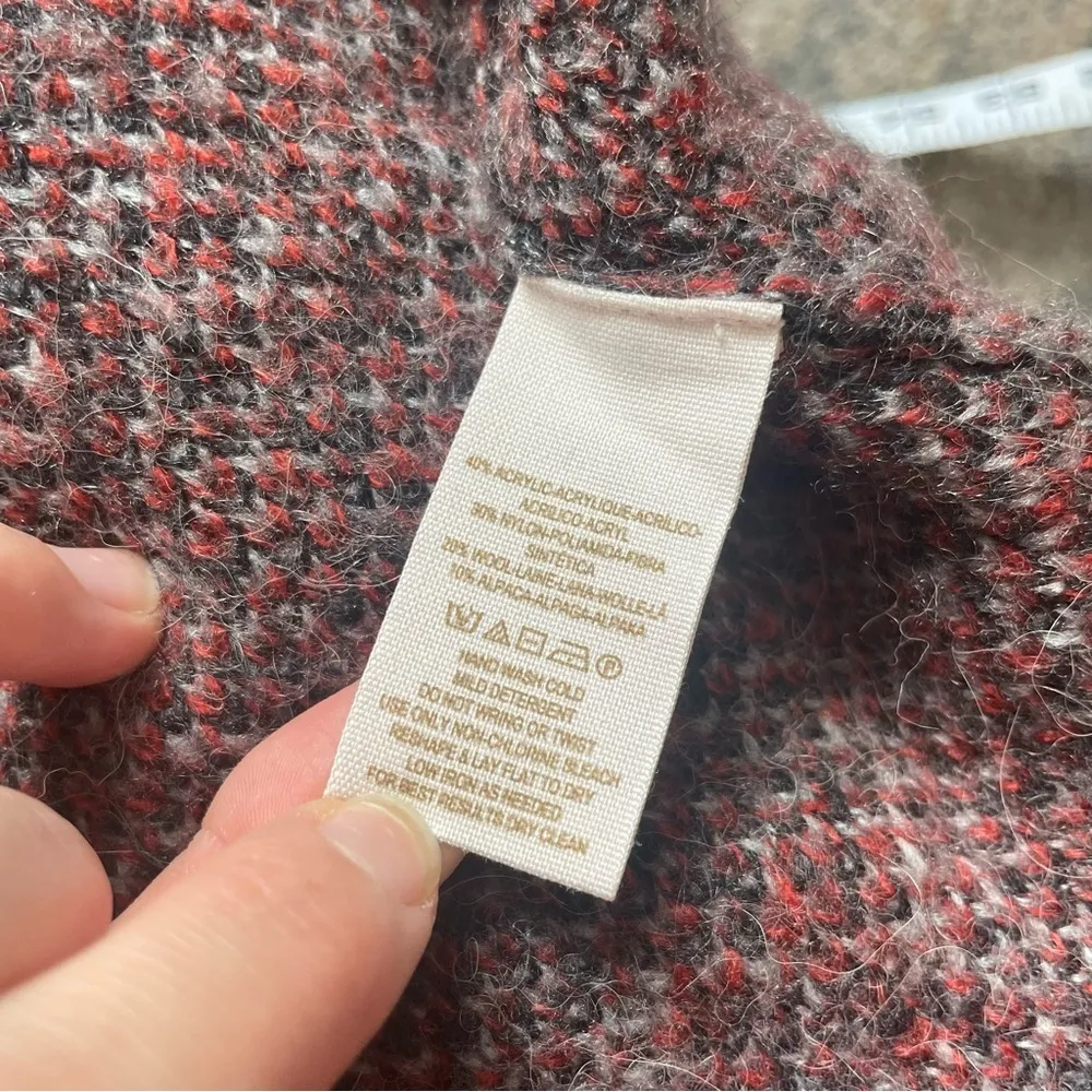 Free People Cozy Wool Bohemian Grunge Aztec Print Long Cardigan Sweater - Image 6