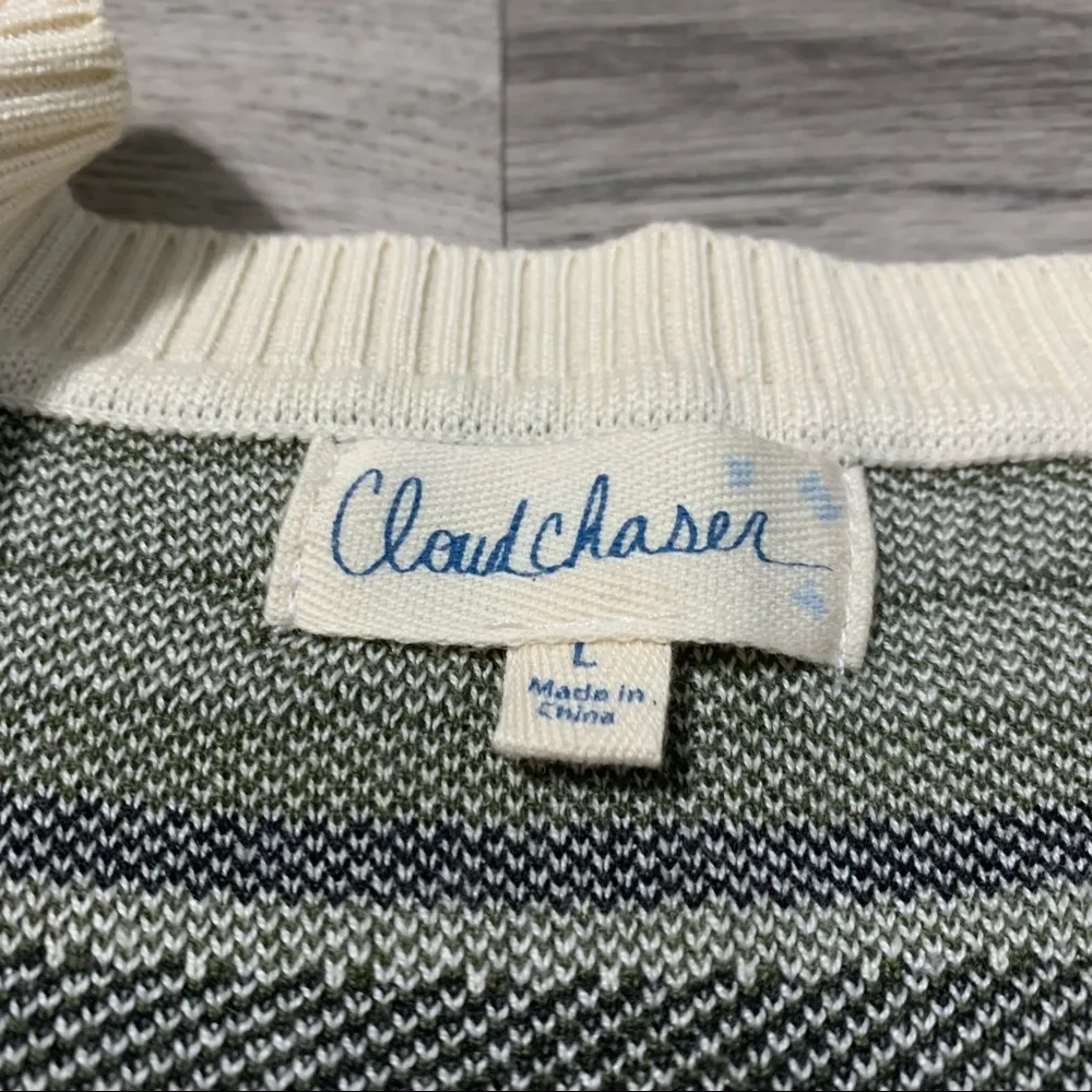 Cloud Chaser Olive Green Creme Aztec Dress; Large - Image 4