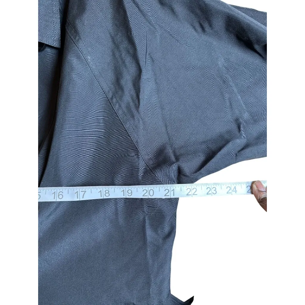 J Gallery Women’s Black Trench Coat Medium Long Belted Double Breasted Classic 7 - Image 8