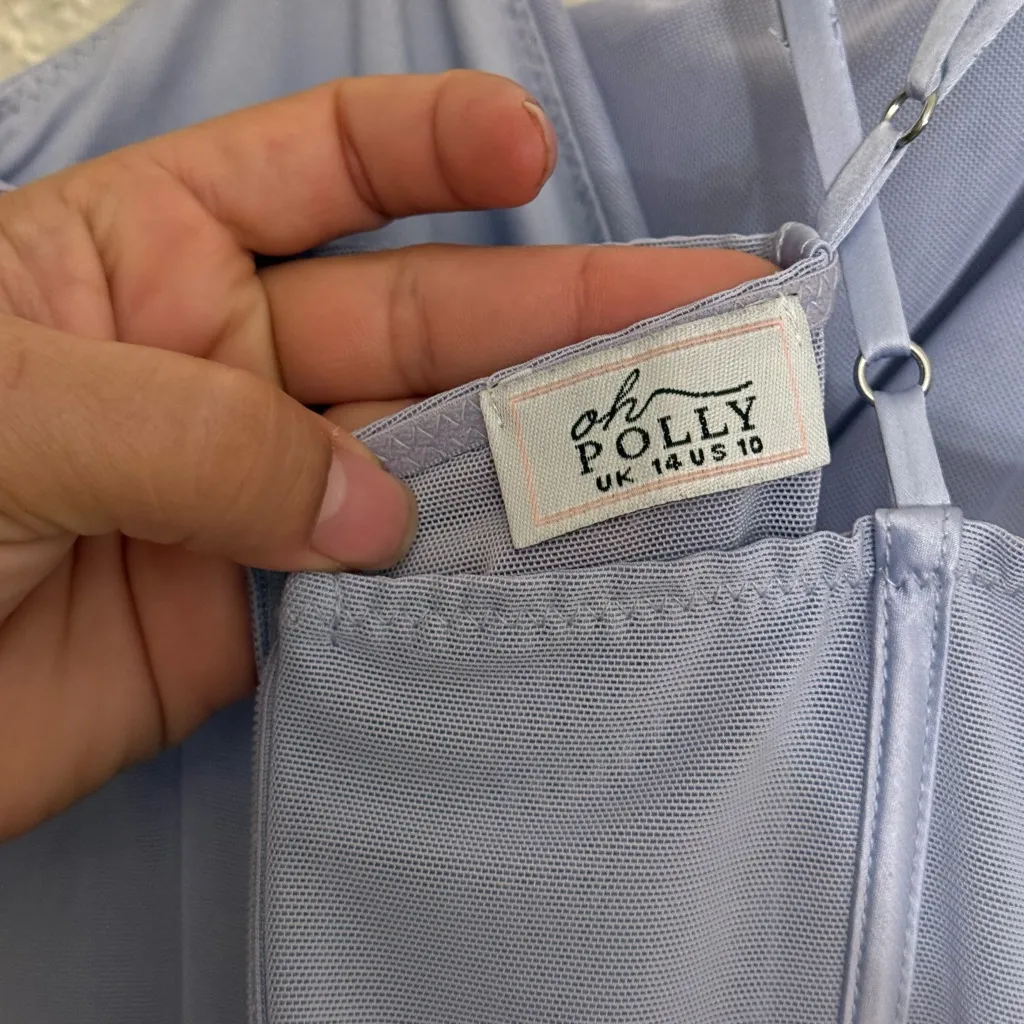 OH POLLY Asymmetric Neckline Corset Mini Dress in Lilac size 10 - Image 12