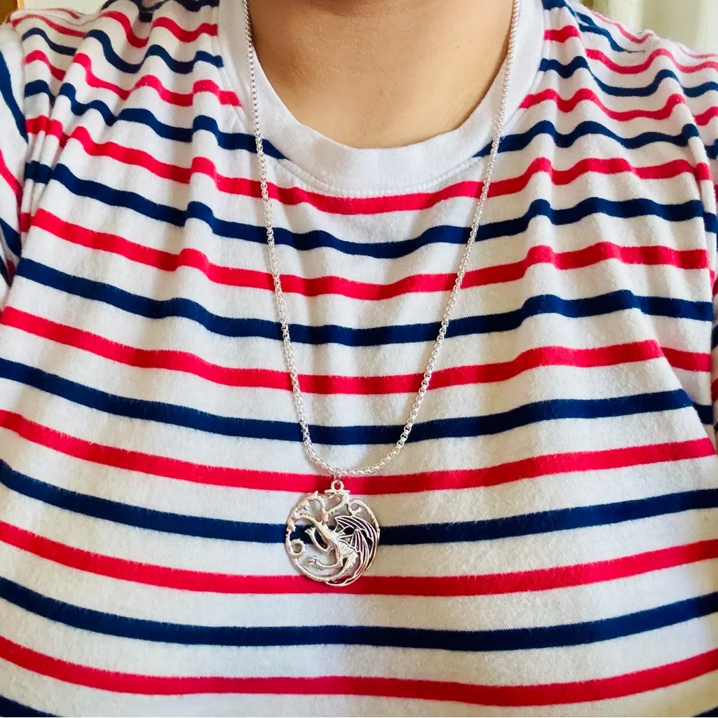 Silver Dragon Pendant Necklace - Image 4