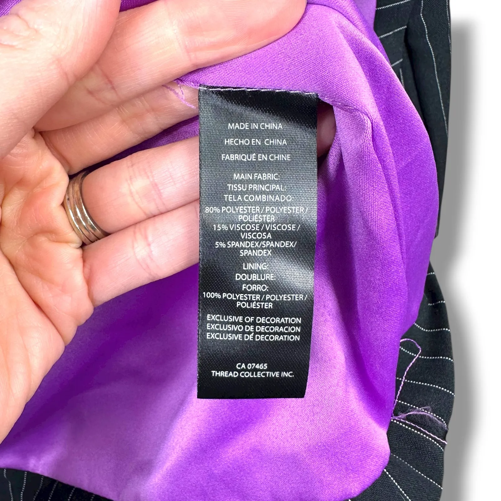 NVLT Black White Stripe NWT Notch Lapel Collar Button Boyfriend Blazer Small - Image 6