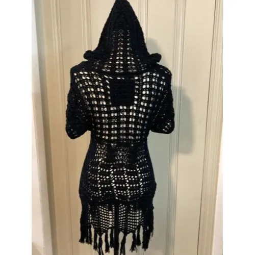 Hollister Women’s knitted beach cover/Top hoodie EUC XS - Image 5