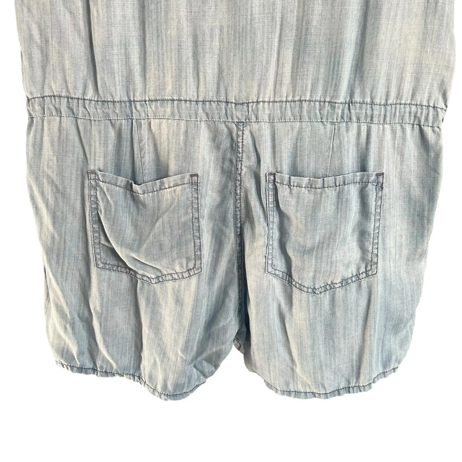 Velvet Heart Womens Chambray Romper Sleeveless Cinch Waist Tencel Sze Medium - Image 9