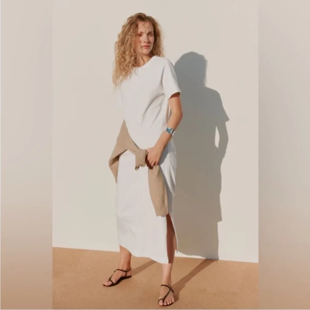 AYR Practice Tee Dress Oyster White New Size Medium - Image 15