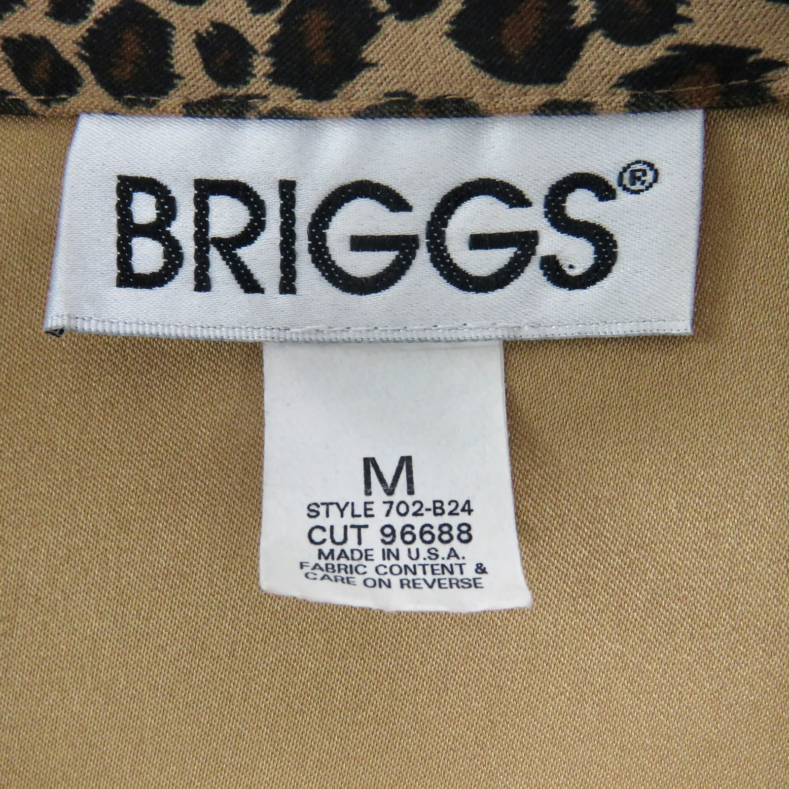 1990s Briggs Vintage Leopard Pattern Blazer Jacket Medium Retro Animal Print Brown - Image 4