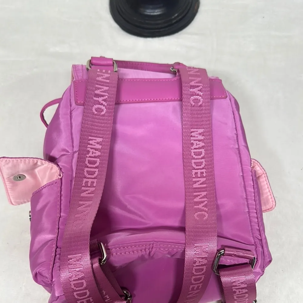 Vibrant Pink Backpack with Gold Hardware - Image 3