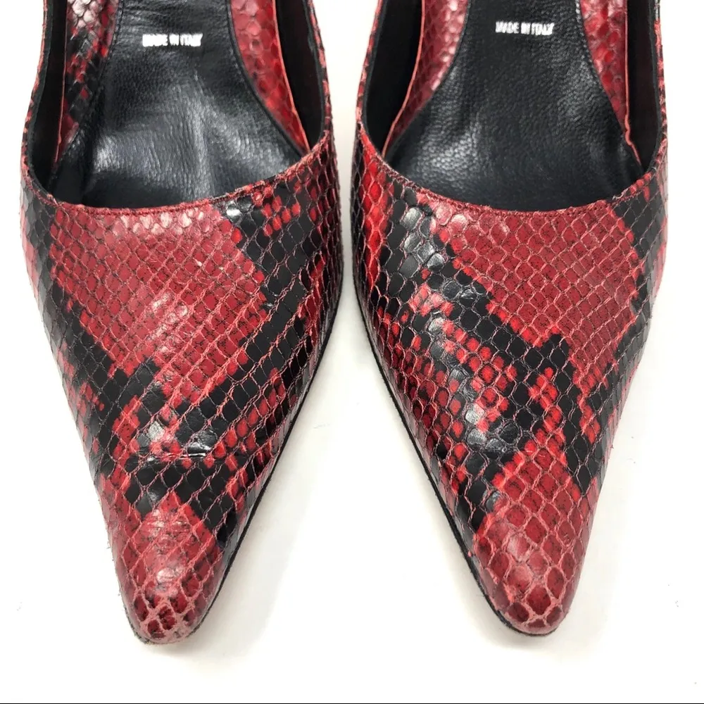 AMALFI snakeskin print heels, made in Italy, size 8.5 - Image 5