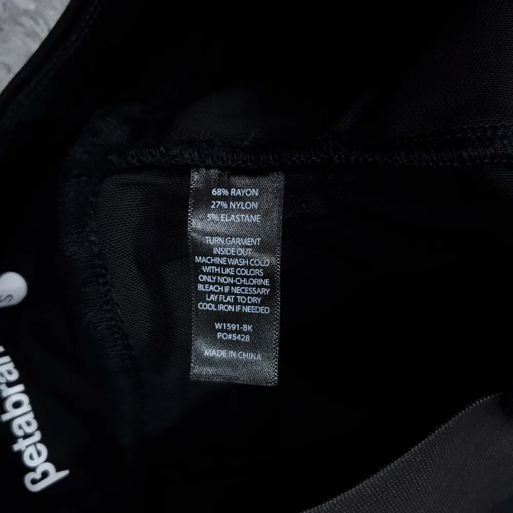 Betabrand Black Power Down Pants Skinny Yoga Size Small Elastic Waist Pull On - Image 5