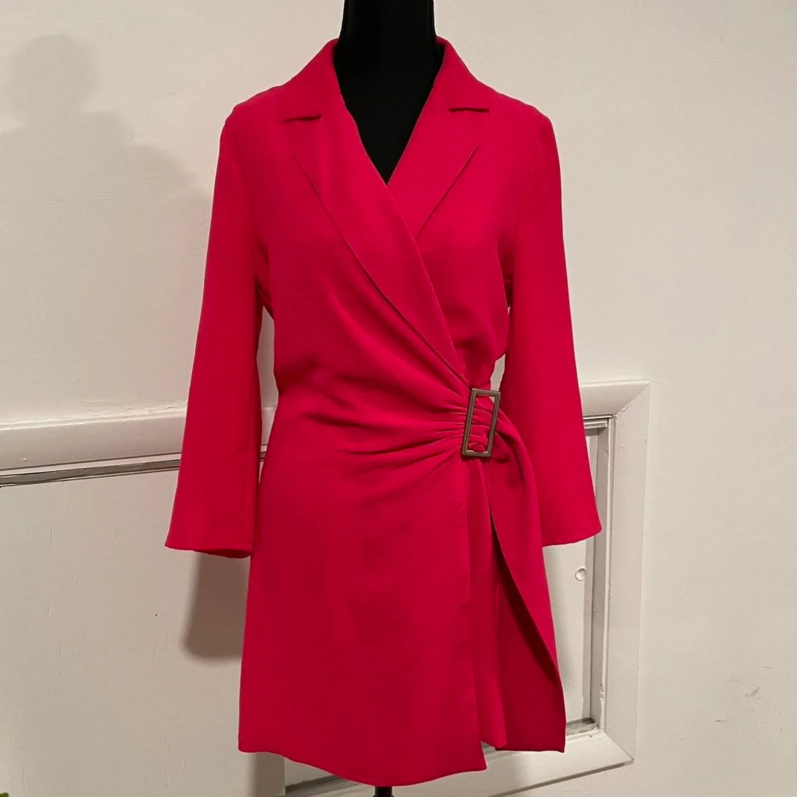 NWT Zara Pink Wrap Blazer Belted Romper. size medium - Image 4