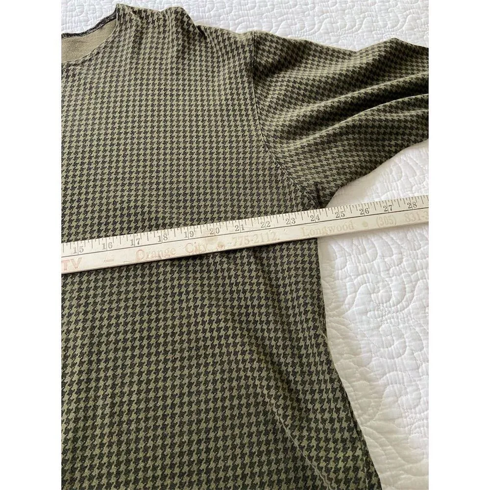 TAPEMEASURE Vintage Houndstooth Tunic Olive Green Boat Neck Lagenlook Size L Size L - Image 7
