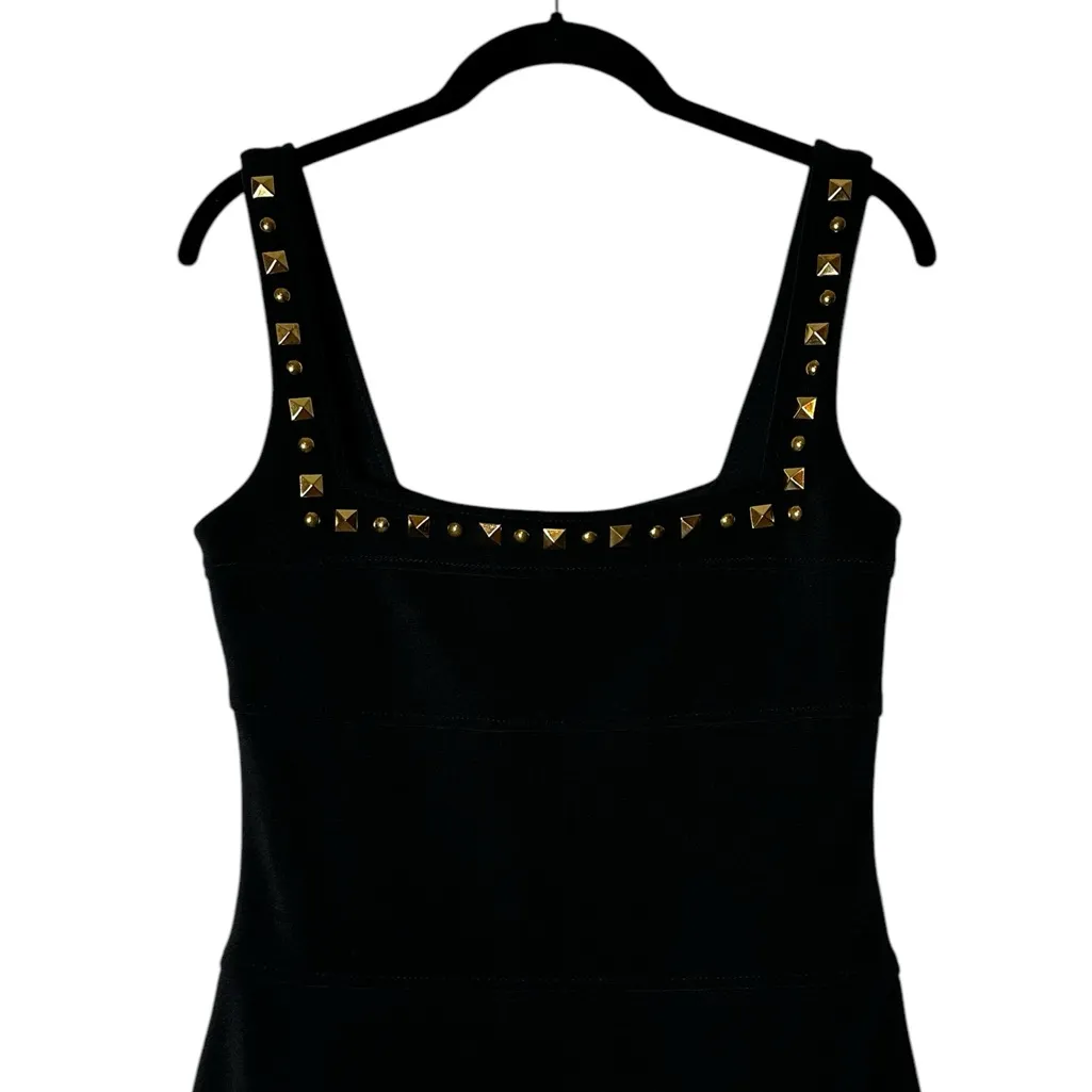 Vintage Cache Cocktail Party Dress 90s Y2K Black Studded Size 8 - Image 3