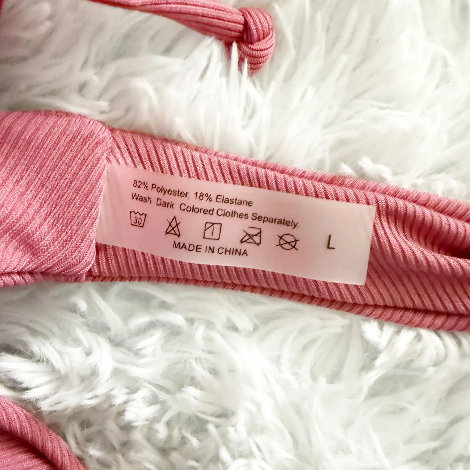 Ribbed 2-pc Swimsuit Swimwear Muted Raspberry Pink Bikini Matching Swim | Large - Image 6