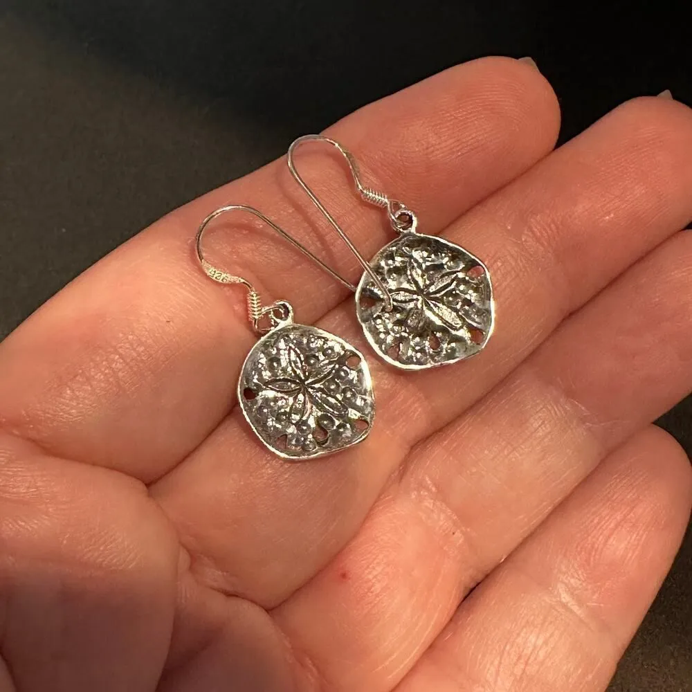Sterling Silver Sand Dollar Dangle Earring Silver - Image 6