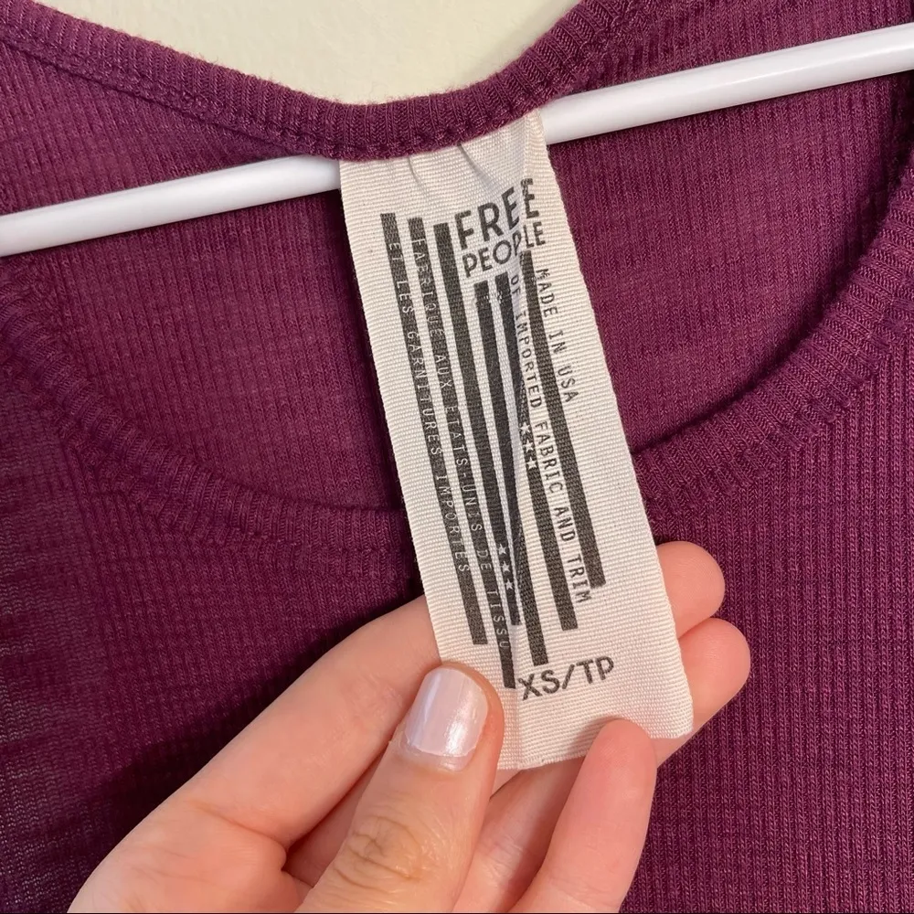 Free People Purple Ribbed Knit Minidress Sleeveless Summer Dress - Image 4