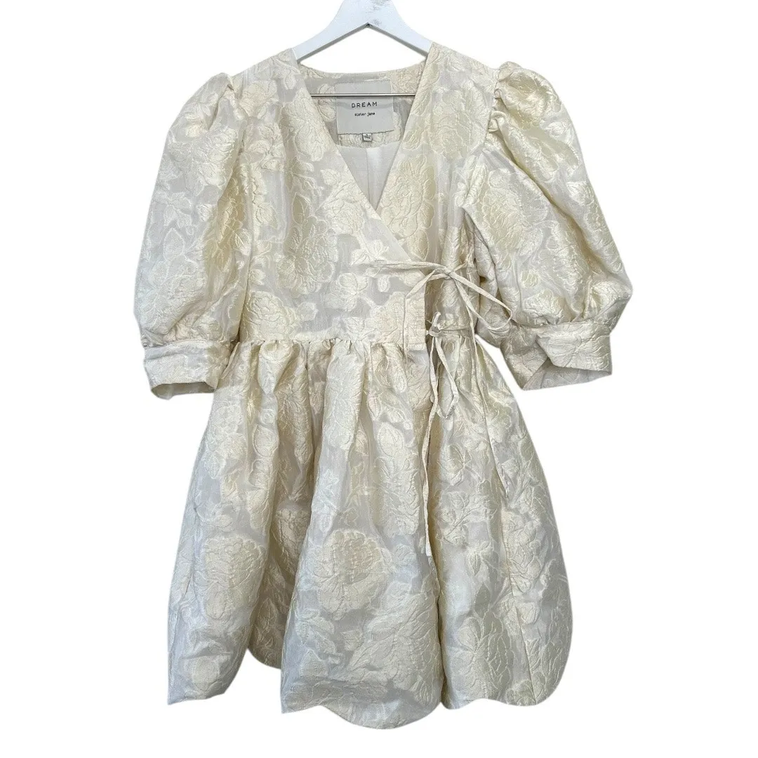 Sister Jane Dream Cowboy Kisses Jacquard Wrap Mini Dress Size Small White - Image 4