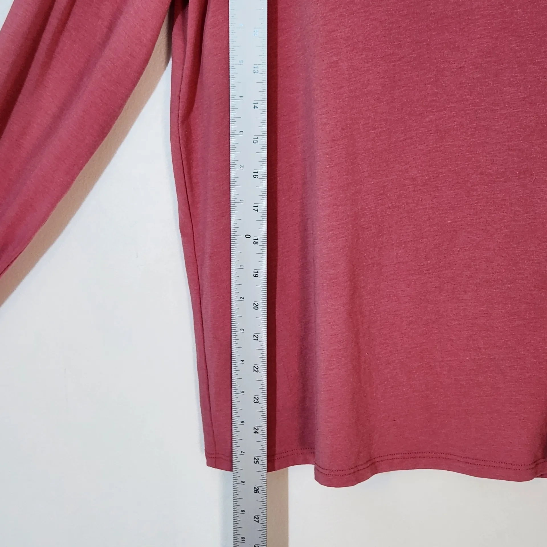 LC Lauren Conrad Pink Long Sleeve Tee with Pintuck Sleeve Detail Size Large - Image 5