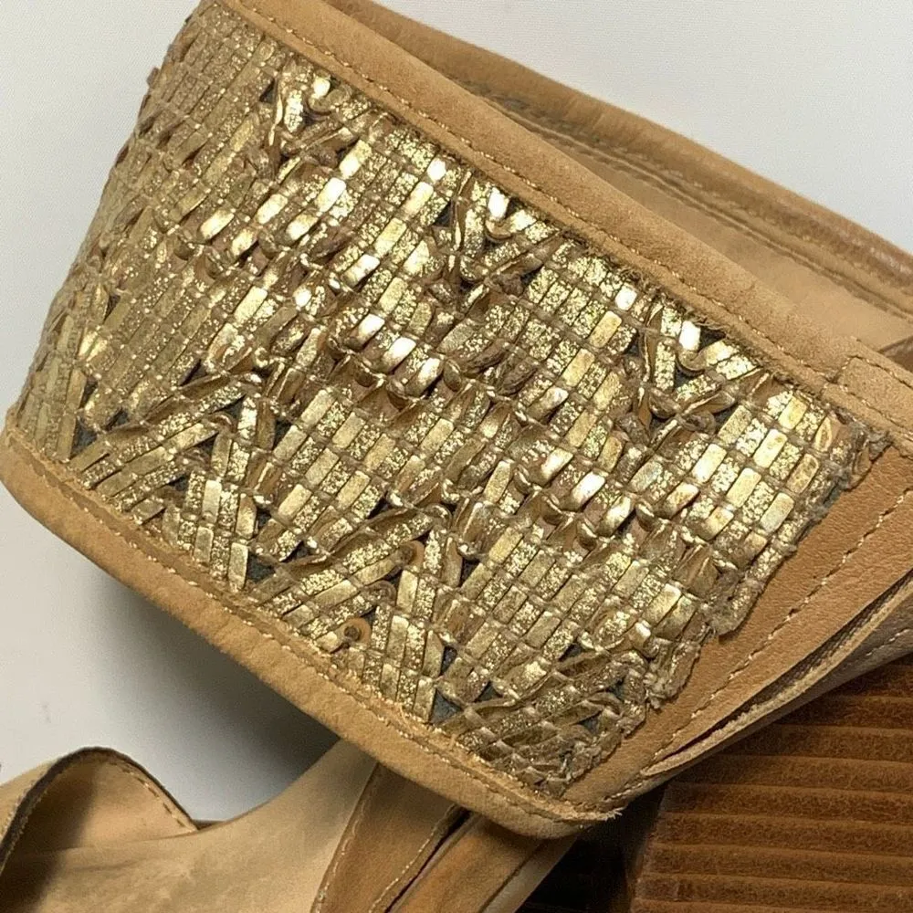 ￼ Nicole Lanette leather block mule heel size 10 Tan - Image 6