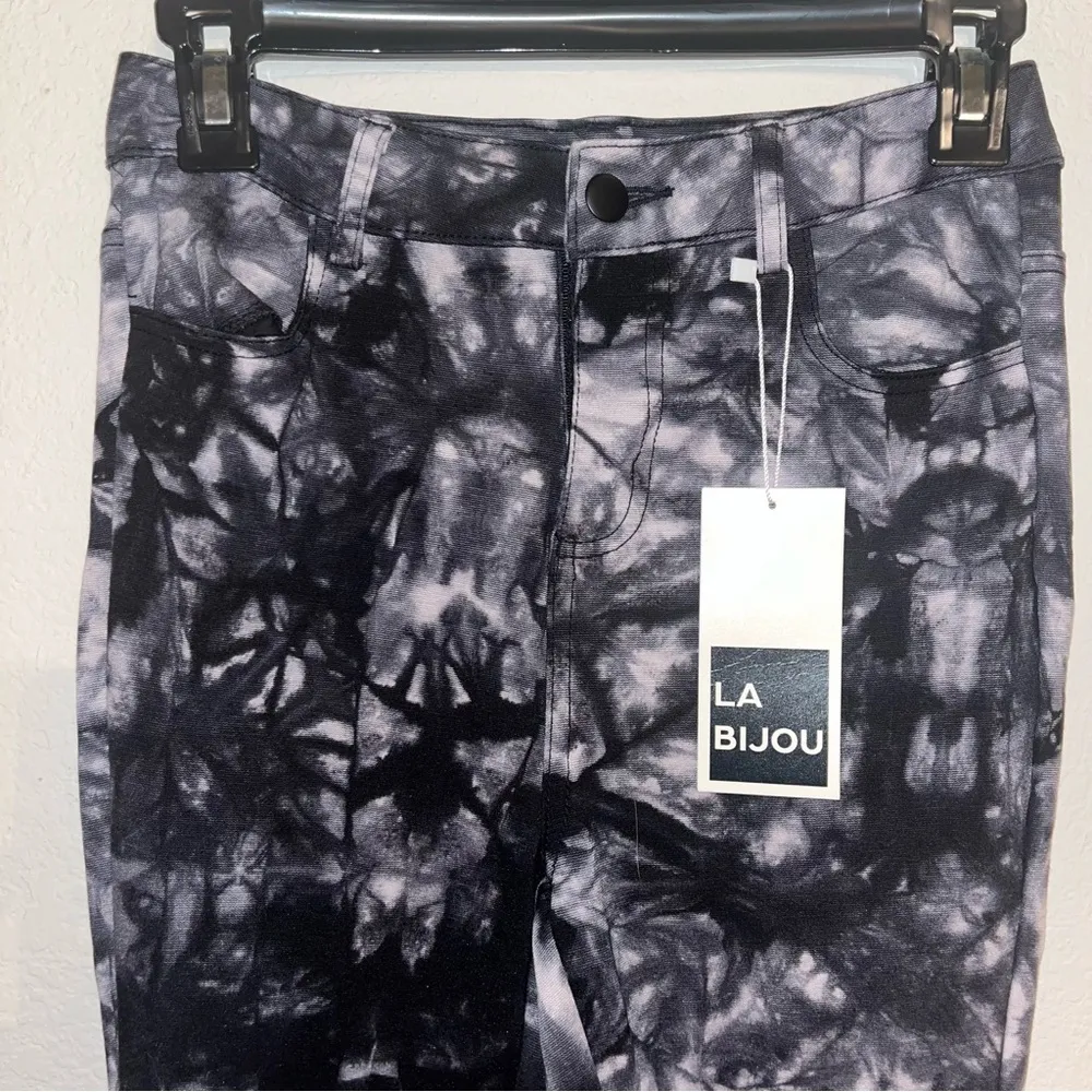 Labijou  ruffles ruched pants black and white, size small - Image 2