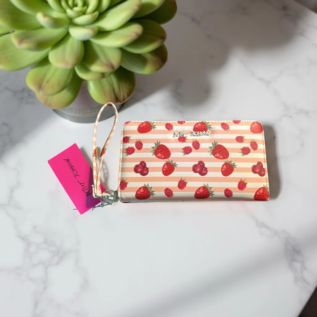 Betsey Johnson Strawberry Berry Wallet Wristlet - Image 2