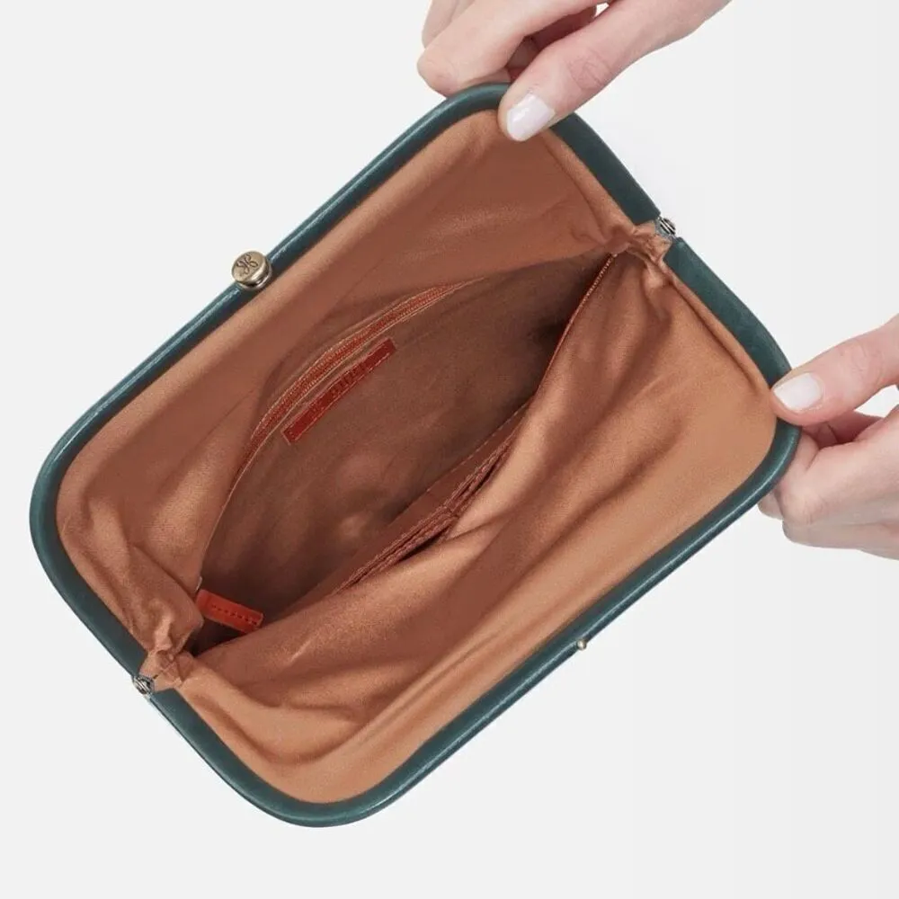 HOBO LAUREN CLUTCH LEATHER WRISTLET WALLET Sage Henna Luxury Leather, NWT Green - Image 14