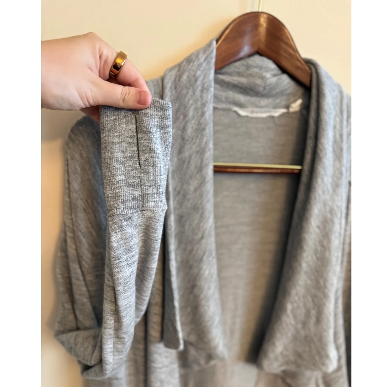 Athleta Studio Wrap Cardigan Women's Small Gray Magnetic Close Athleisure Lounge - Image 8