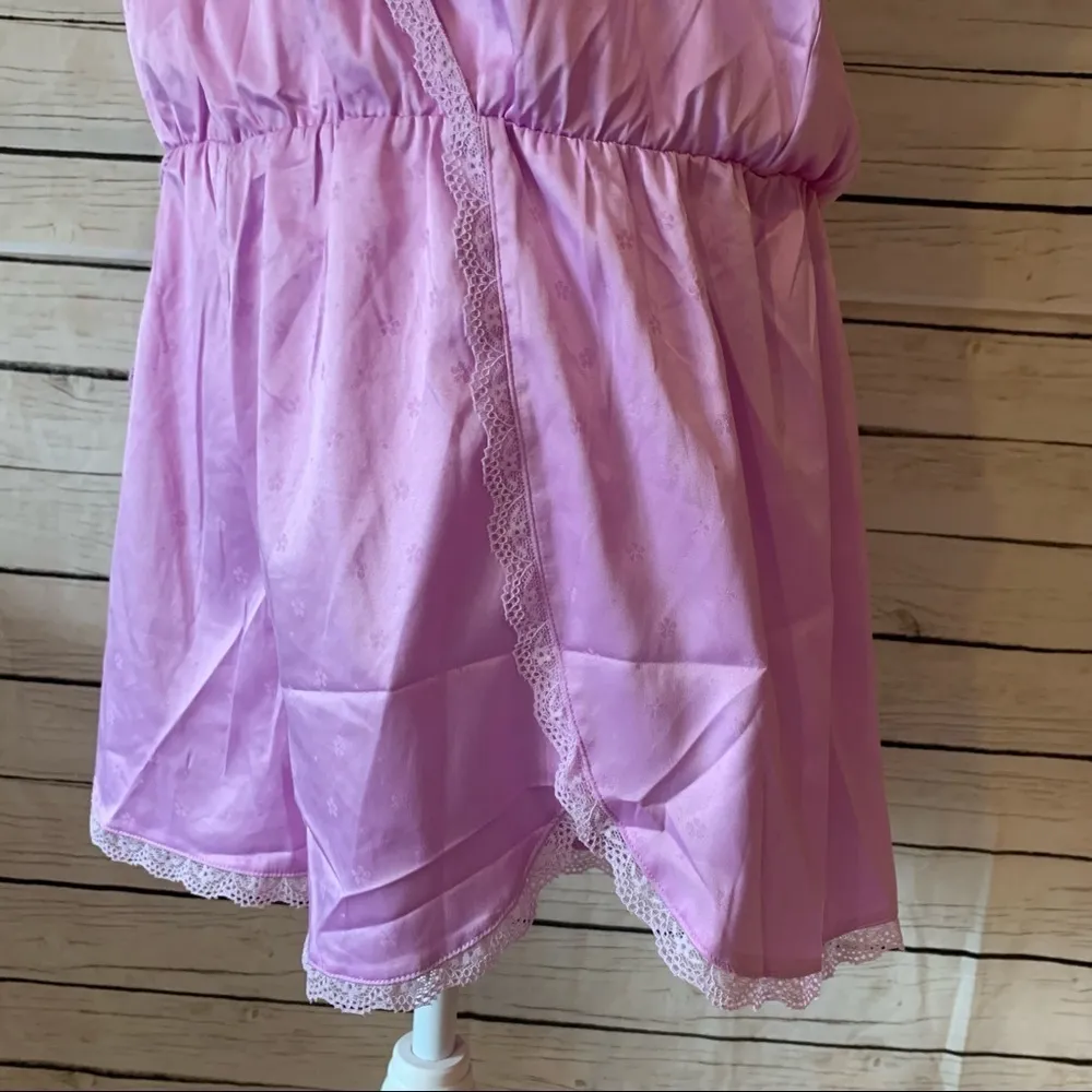 INC International Concepts Ditsy Daisy Silky Night Romper Pink Size L - Image 2