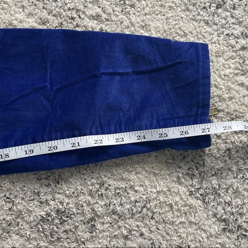 Gap 1969 Blue Velour with Gold Accents Skinny Ankle Pants Size 27 Regular - Image 6