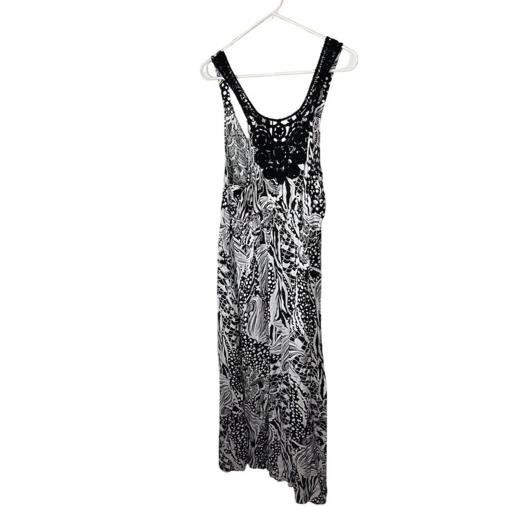 Mlle Gabrielle Women's 2X Black Abstract Sleeveless Maxi Dress Casual - Image 2