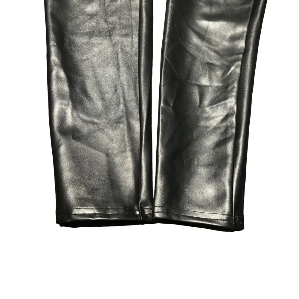 Assets by Spanx Womens All Over Faux Leather Leggings Size XL Black - Image 7